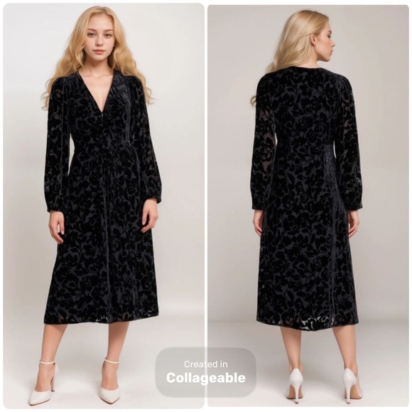 Jade Dresses & Skirts - Johnny Was Jade Wynnter Midi Dress Celebrate Black Sz 6